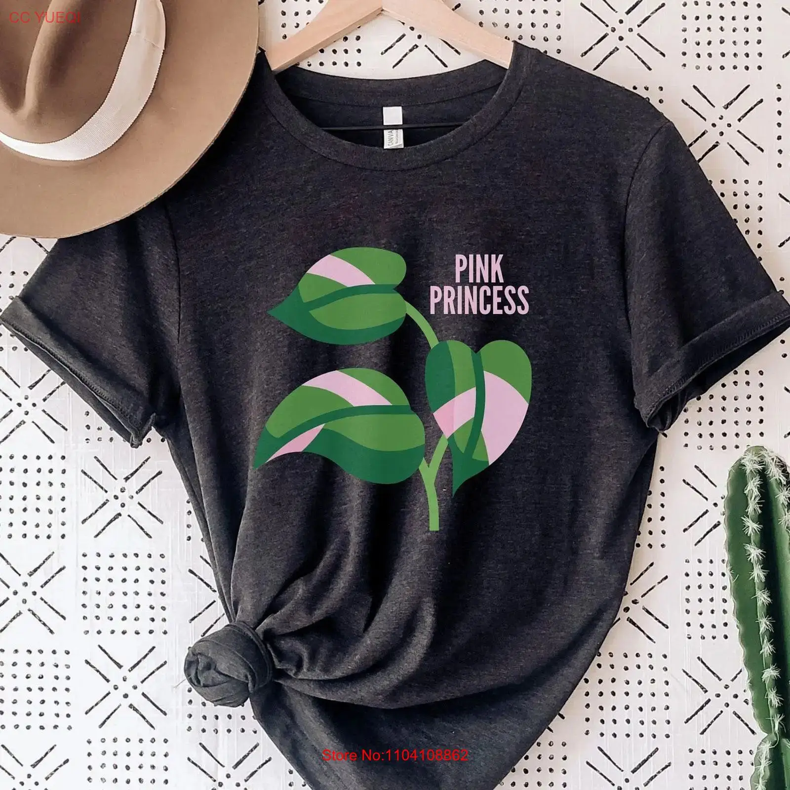 Philodendron Pink Princess - フィロデンドロン ピンクプリンセス Tシャツ レア 室内観葉植物 レディーバリエゲーテッド