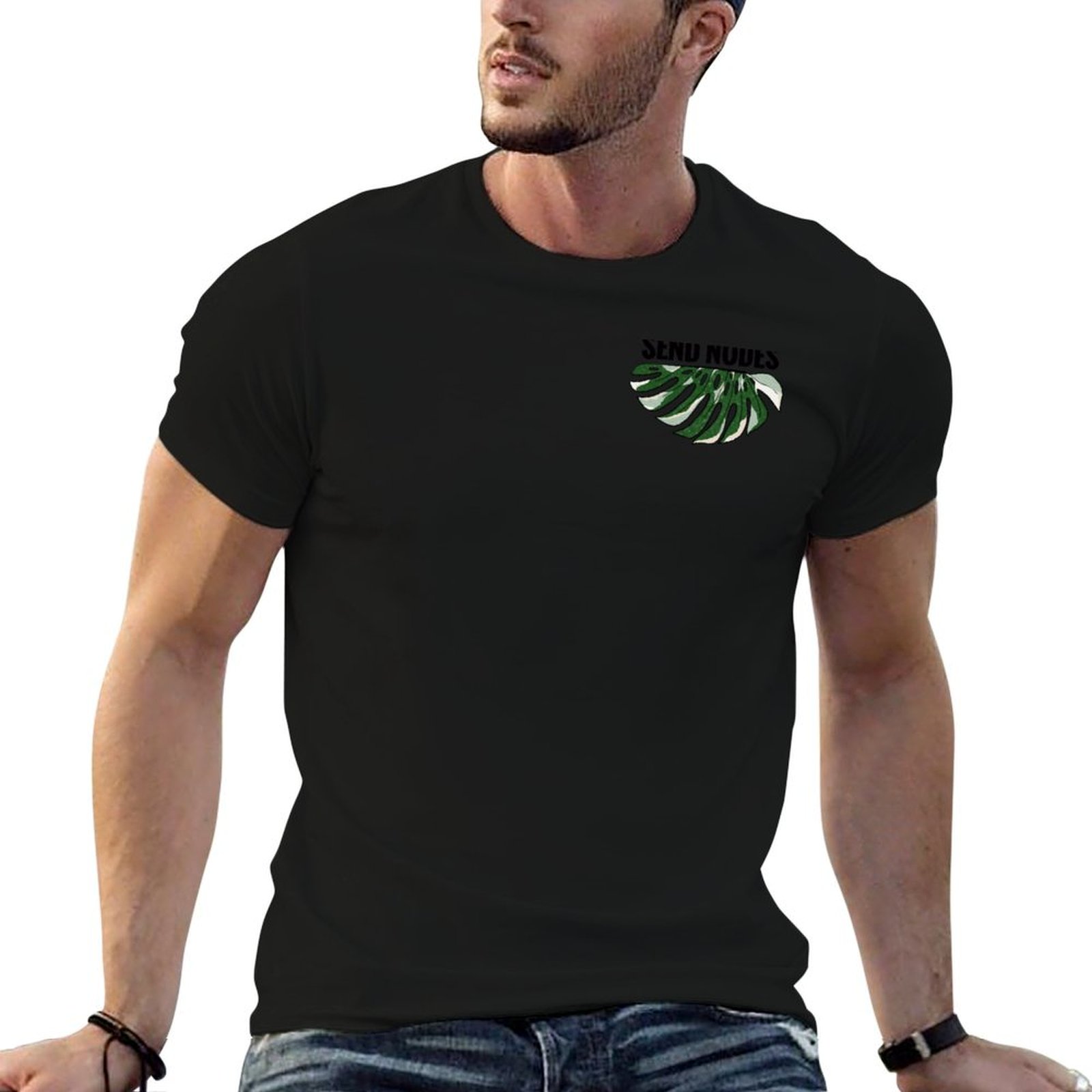 Variegated Monstera Node - Send Nodes - バリエーションのあるモンステラ Tシャツ カジュアル