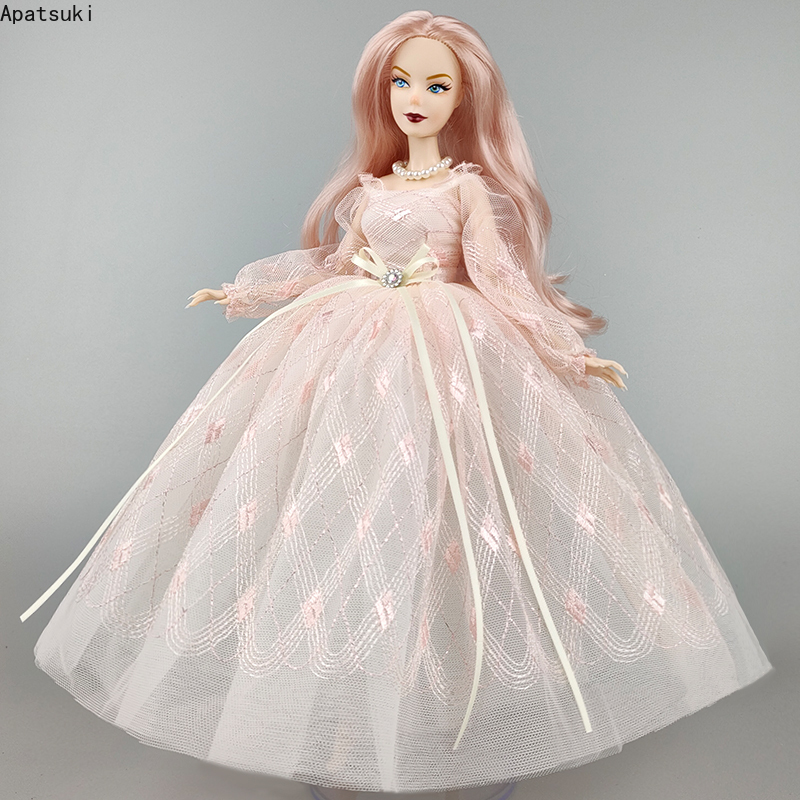 Philodendron Pink Princess - ピンクの手作り服 11.5 インチ人形の衣装プリンセスドレス 1/6 人形アクセサリーパフスリーブちょう結びパーティードレスおもちゃ