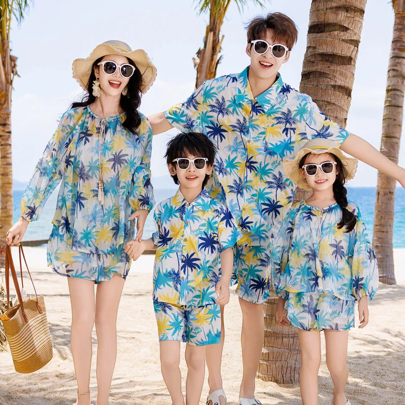 Plant Parental - 家族旅行お揃いコーデ ホリデー 親子 ビーチ ツーピースセット ママ