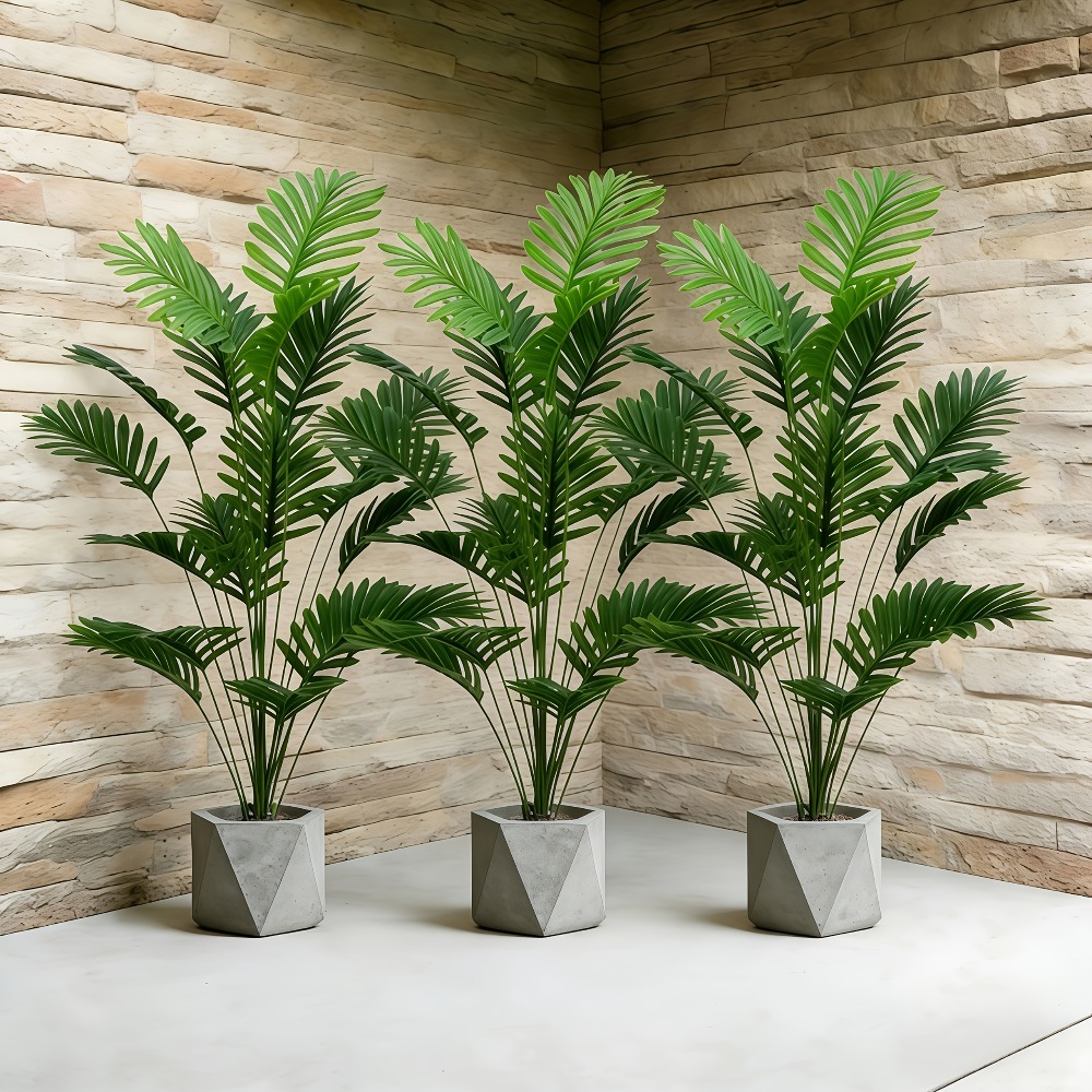 Fiddle Leaf Fig - 1PC 65-128CM 大型人工ヤシの木 トロピカルグリーンリーフ フェイクプラント プラスチック製モンステラ