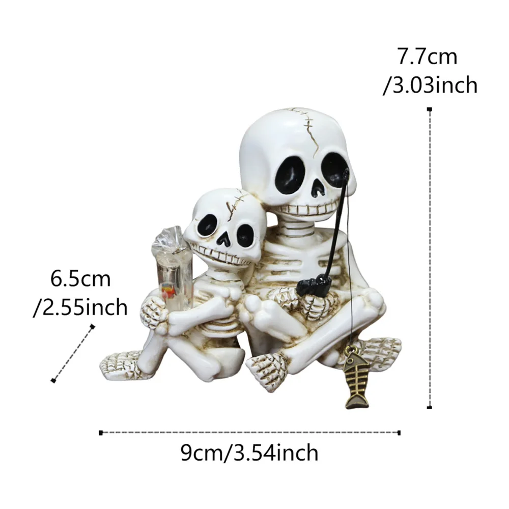 ハロウィン親子スカル像樹脂製鉢植えガーデンデコレーション、小 - Plant Parental のレビューと価格