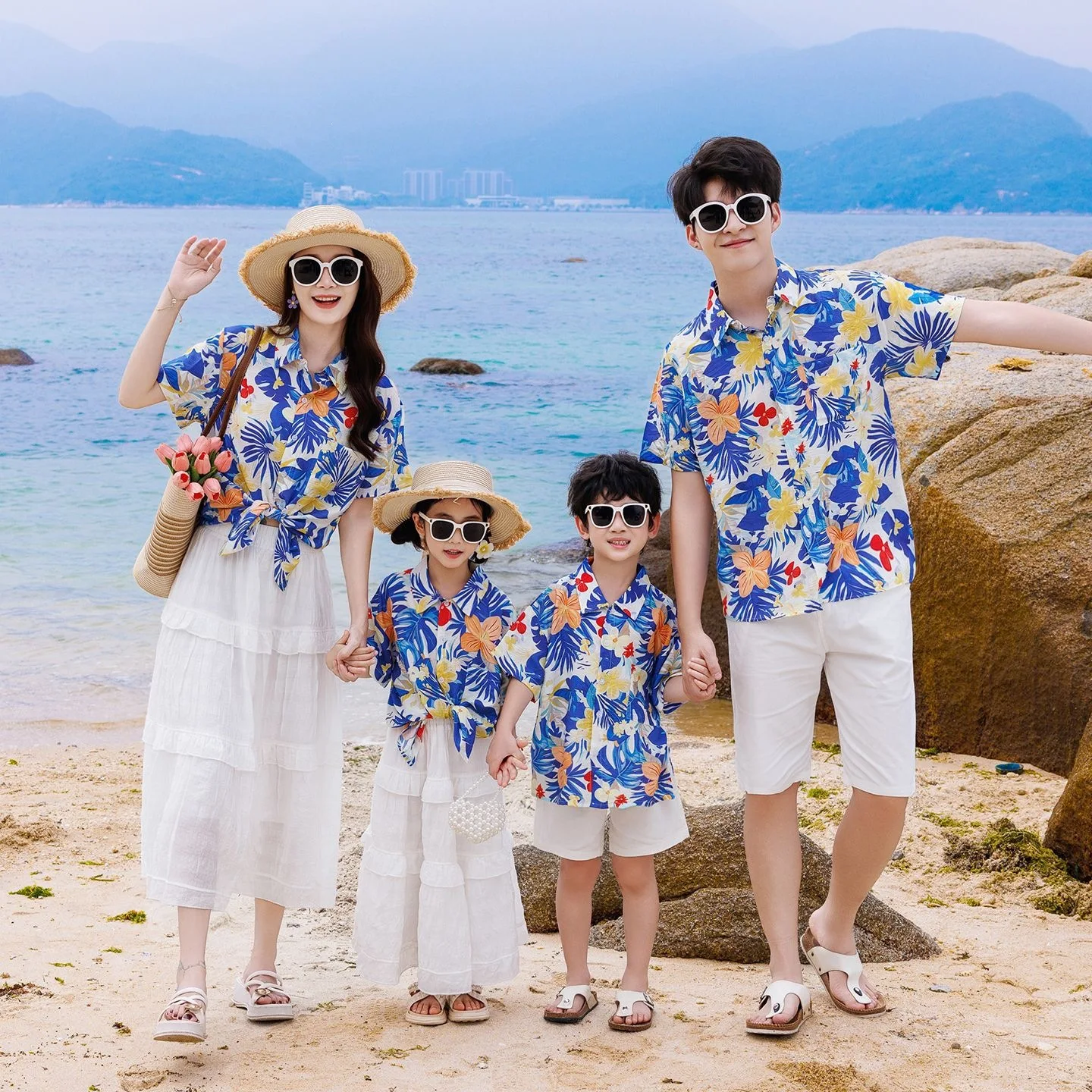 休暇用家族お揃い服セットママ娘シャツスカートカジュアルパパ息 - Plant Parental のレビューと価格