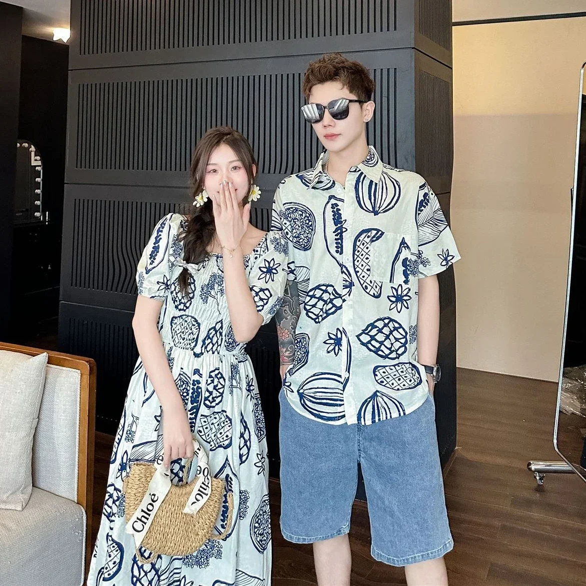 女性スモックドレス韓国姉妹家族服ママ娘兄弟服親子ドレスお父さ - Plant Parental のレビューと価格