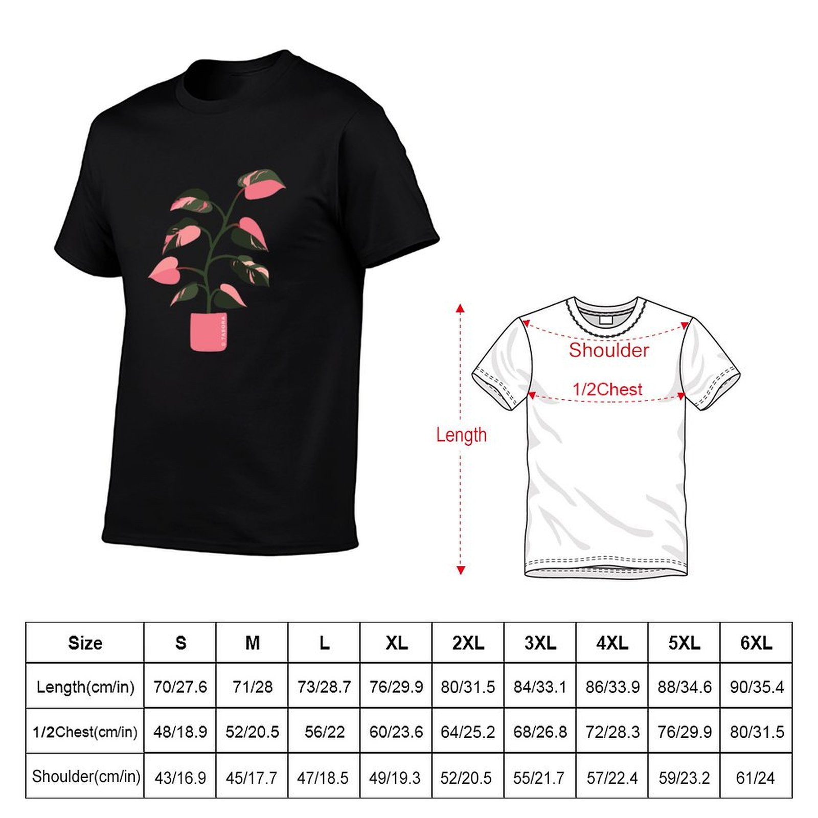 フィロデンドロン ピンク プリンセス アートワーク Tシャツ - Philodendron Pink Princess のレビューと価格