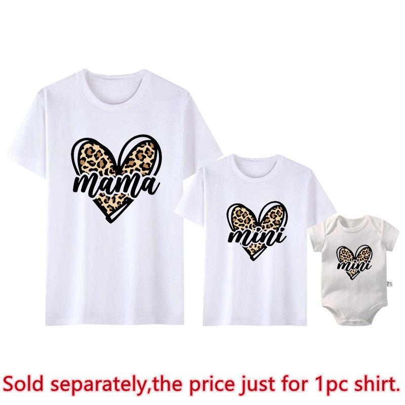 ママミミヒョウハートプリント家族マッチング服母と娘半袖衣装シ - Plant Parent T Shirt のレビューと価格