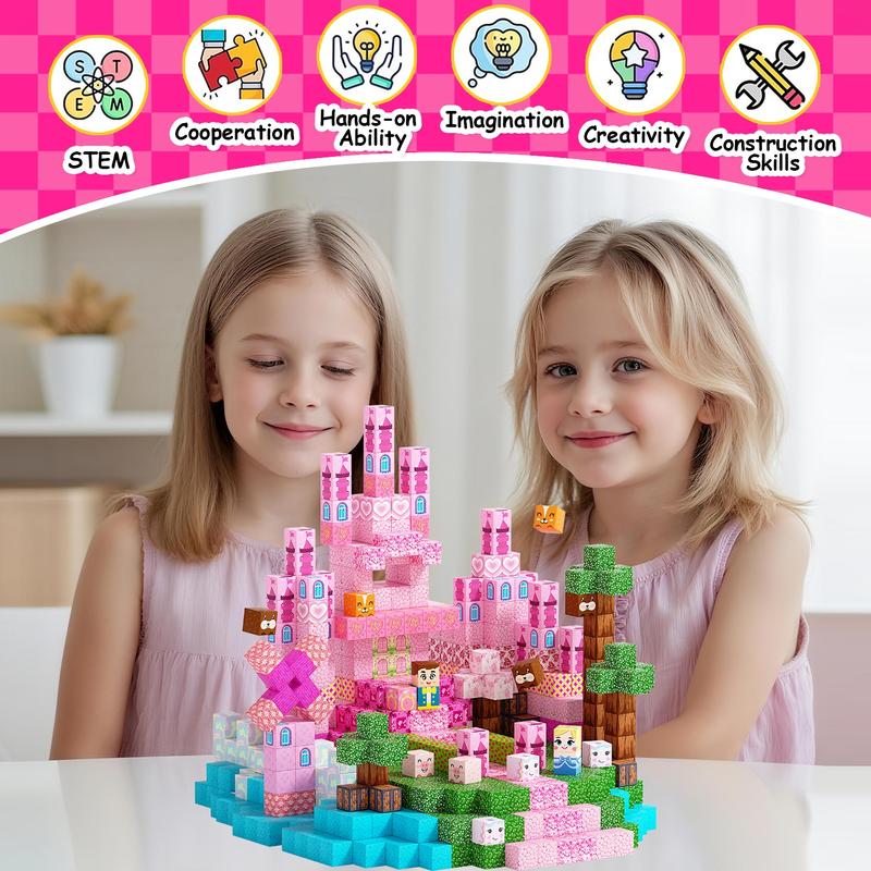 ピンクプリンセスキャッスル磁気タイル、150ピースのモンテッ - Philodendron Pink Princess のレビューと価格