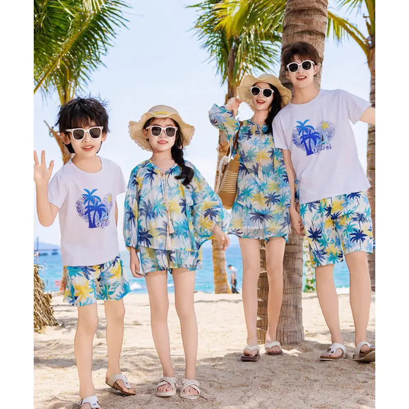 家族旅行お揃いコーデ ホリデー 親子 ビーチ ツーピースセッ - Plant Parental のレビューと価格