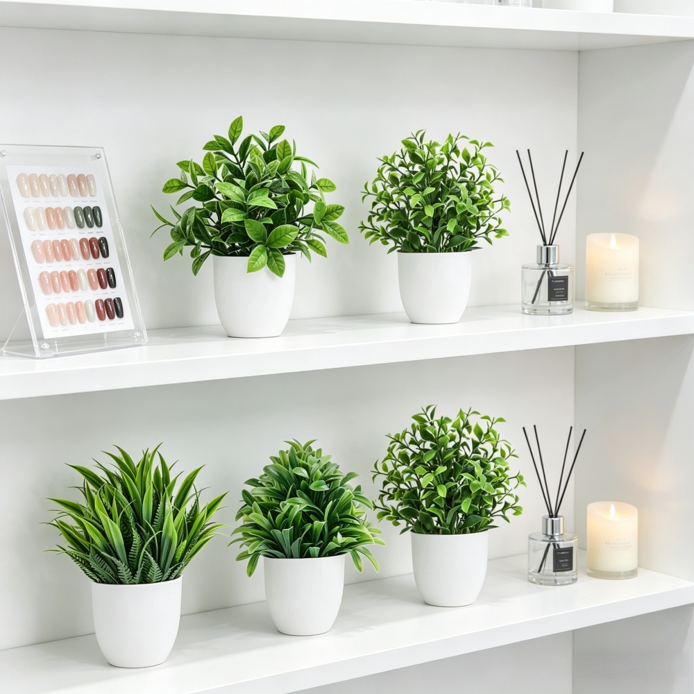 4個セット ミニ人工植物 鉢植え 室内/屋外装飾 グリーン盆 - Fiddle Leaf Fig のレビューと価格