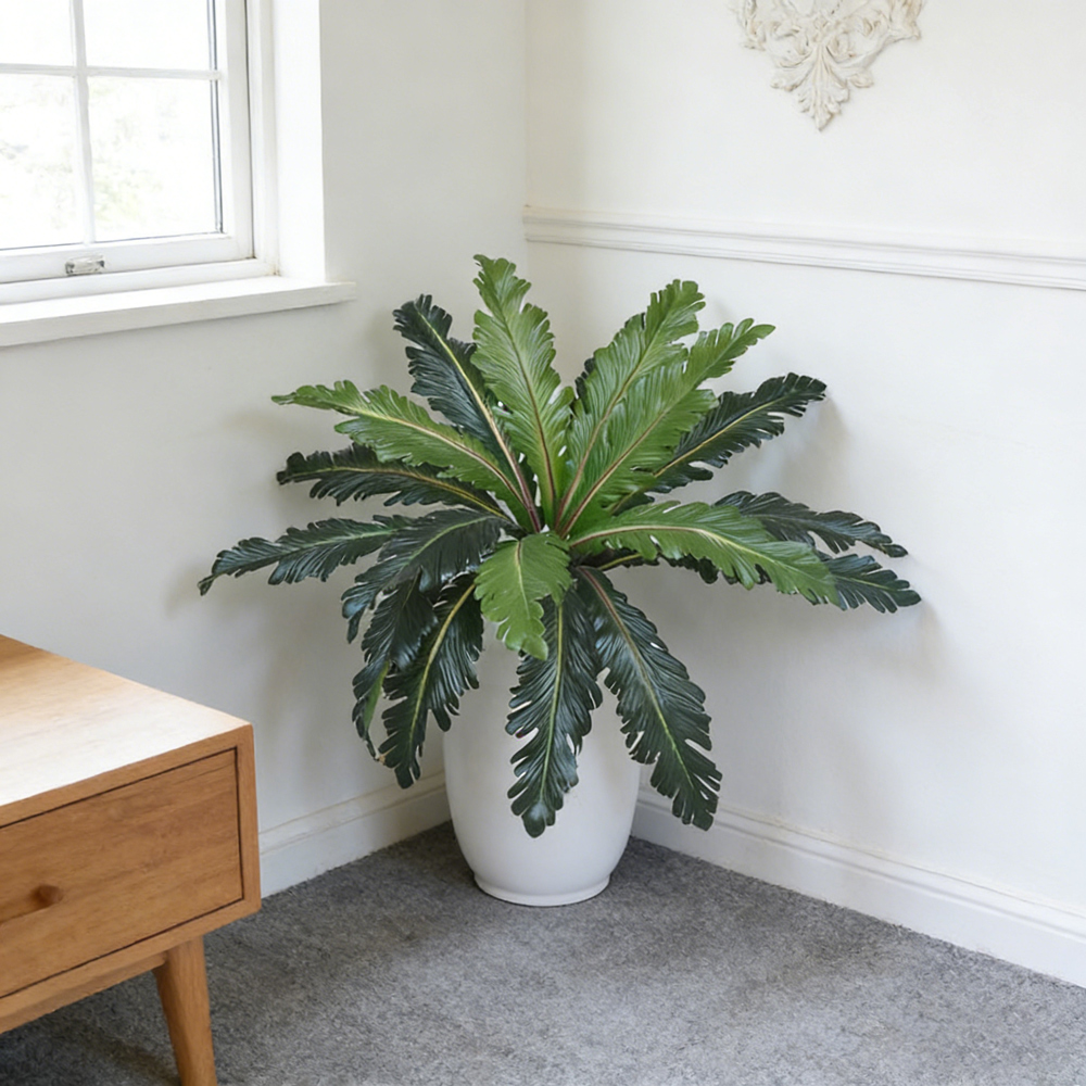 45～50cmのトロピカルな偽ペルシャ葉、人工シダ、プラスチ - Fiddle Leaf Fig のレビューと価格